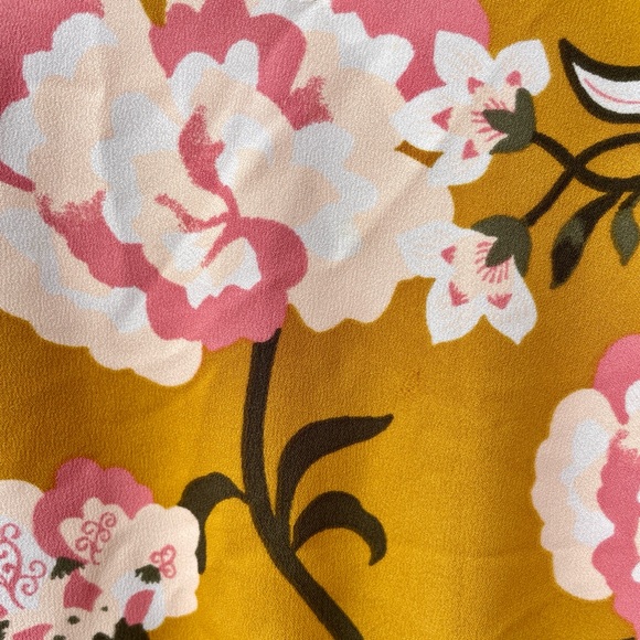 LOFT Mustard Floral Midi Dress - Picture 9 of 10